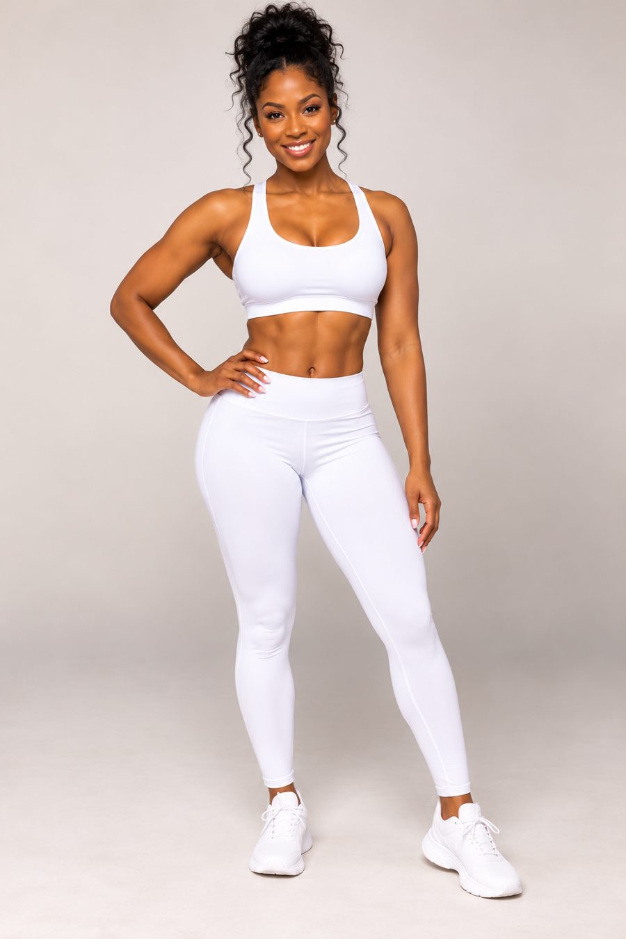 Confident woman in athletic wear